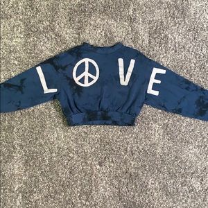 Tie Dye Love Crop Sweatshirt